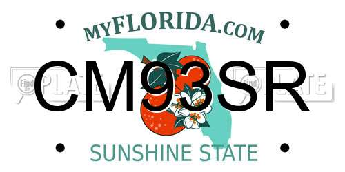 CM93SR Florida License Plate