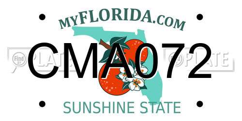 CMA072 Florida License Plate