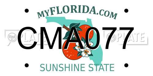 CMA077 Florida License Plate