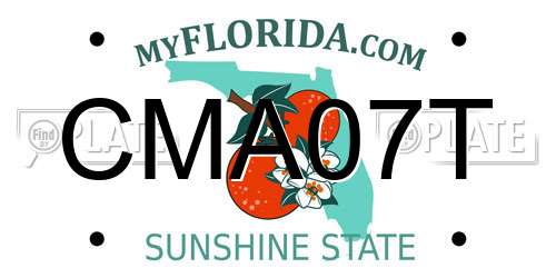 CMA07T Florida License Plate