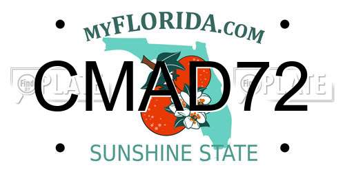 CMAD72 Florida License Plate