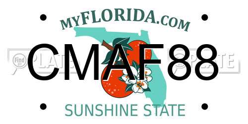 CMAF88 Florida License Plate