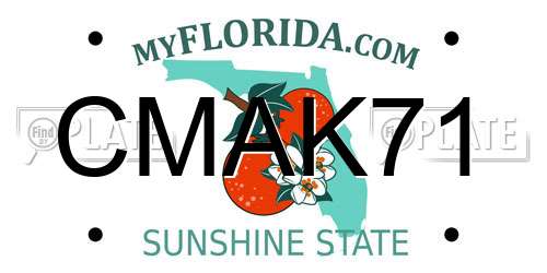 CMAK71 Florida License Plate