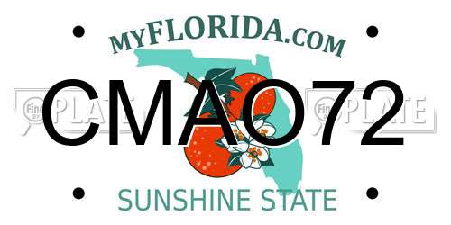 CMAO72 Florida License Plate