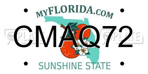 CMAQ72 Florida License Plate