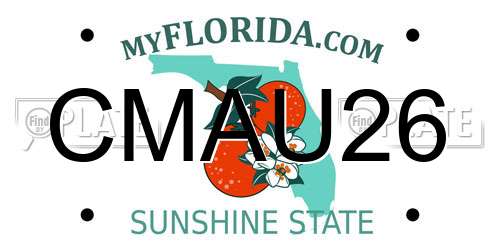 CMAU26 Florida License Plate