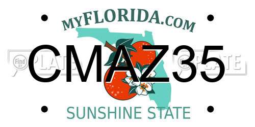 CMAZ35 Florida License Plate