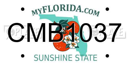 CMB1037 Florida License Plate