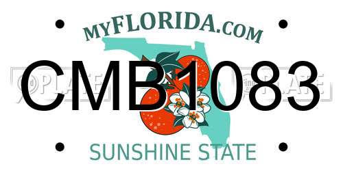 CMB1083 Florida License Plate