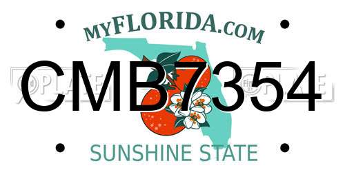 CMB7354 Florida License Plate