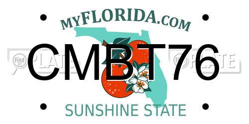 CMBT76 Florida License Plate