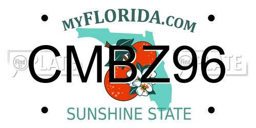 CMBZ96 Florida License Plate