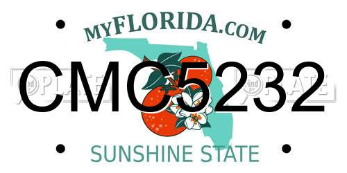 CMC5232 Florida License Plate