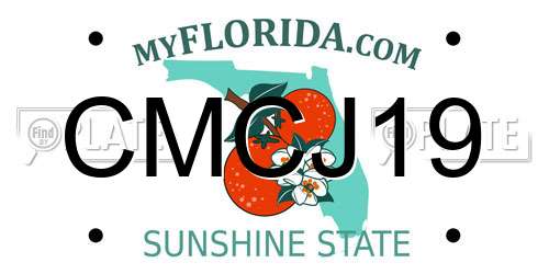 CMCJ19 Florida License Plate