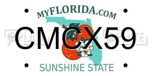 CMCX59 Florida License Plate