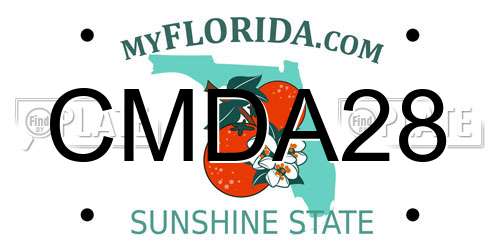 CMDA28 Florida License Plate