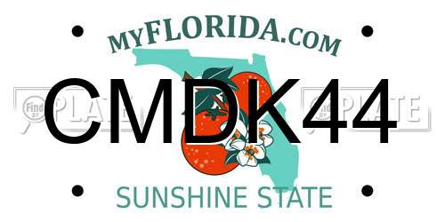 CMDK44 Florida License Plate