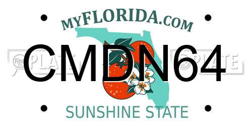 CMDN64 Florida License Plate
