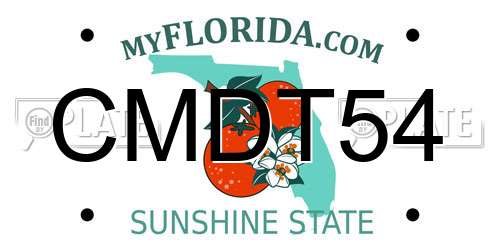CMDT54 Florida License Plate