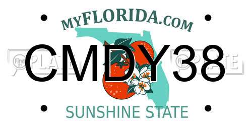 CMDY38 Florida License Plate