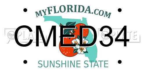 CMED34 Florida License Plate