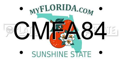 CMFA84 Florida License Plate