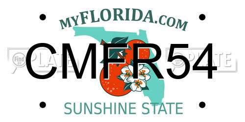 CMFR54 Florida License Plate