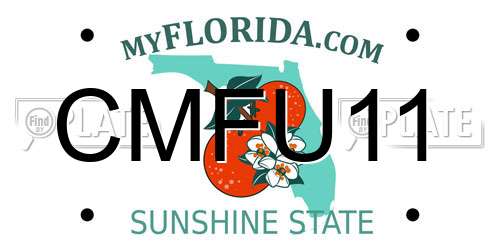 CMFU11 Florida License Plate