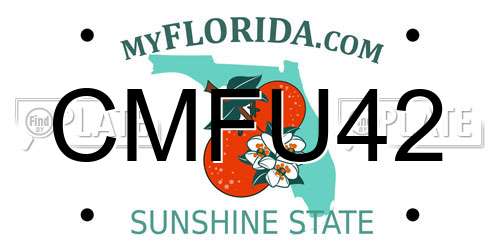 CMFU42 Florida License Plate