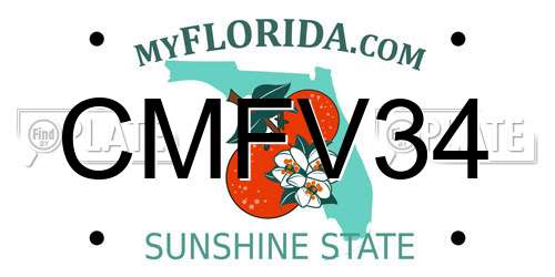 CMFV34 Florida License Plate
