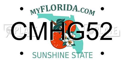 CMHG52 Florida License Plate
