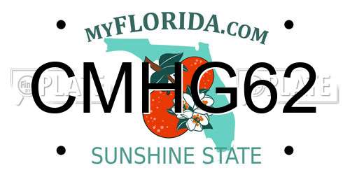 CMHG62 Florida License Plate