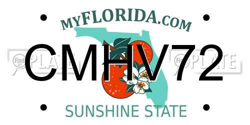 CMHV72 Florida License Plate