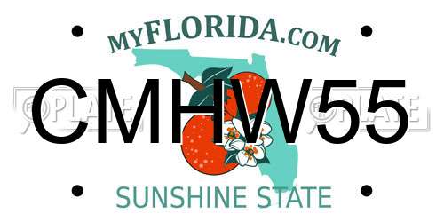 CMHW55 Florida License Plate