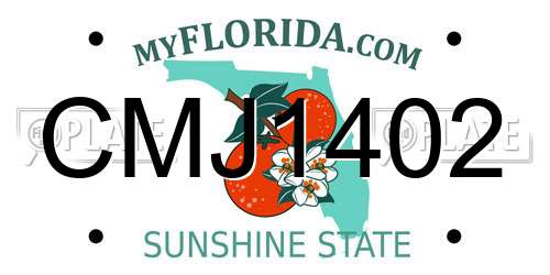 CMJ1402 Florida License Plate