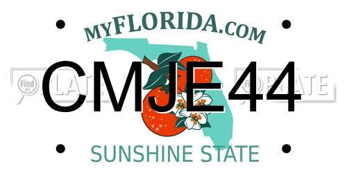 CMJE44 Florida License Plate