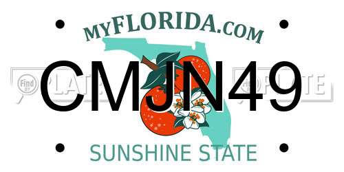 CMJN49 Florida License Plate