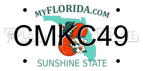 CMKC49 Florida License Plate
