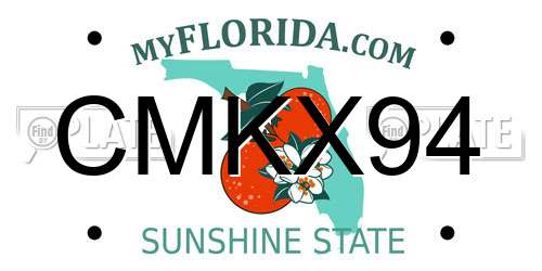 CMKX94 Florida License Plate