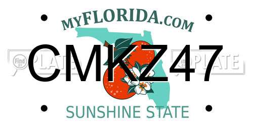 CMKZ47 Florida License Plate