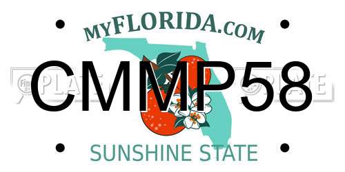 CMMP58 Florida License Plate
