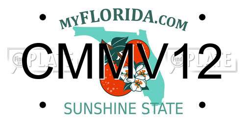 CMMV12 Florida License Plate