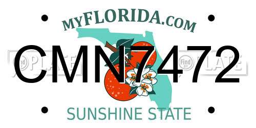 CMN7472 Florida License Plate
