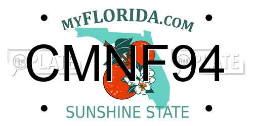 CMNF94 Florida License Plate