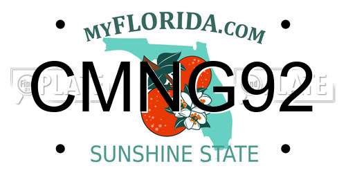CMNG92 Florida License Plate