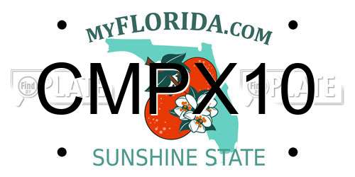 CMPX10 Florida License Plate