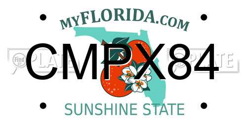 CMPX84 Florida License Plate