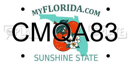 CMQA83 Florida License Plate