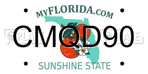 CMQD90 Florida License Plate
