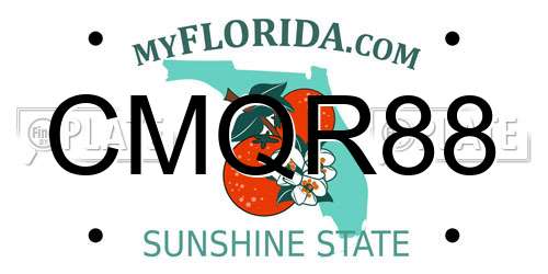 CMQR88 Florida License Plate